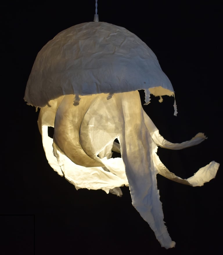 méduse géante sculpture lumineuse