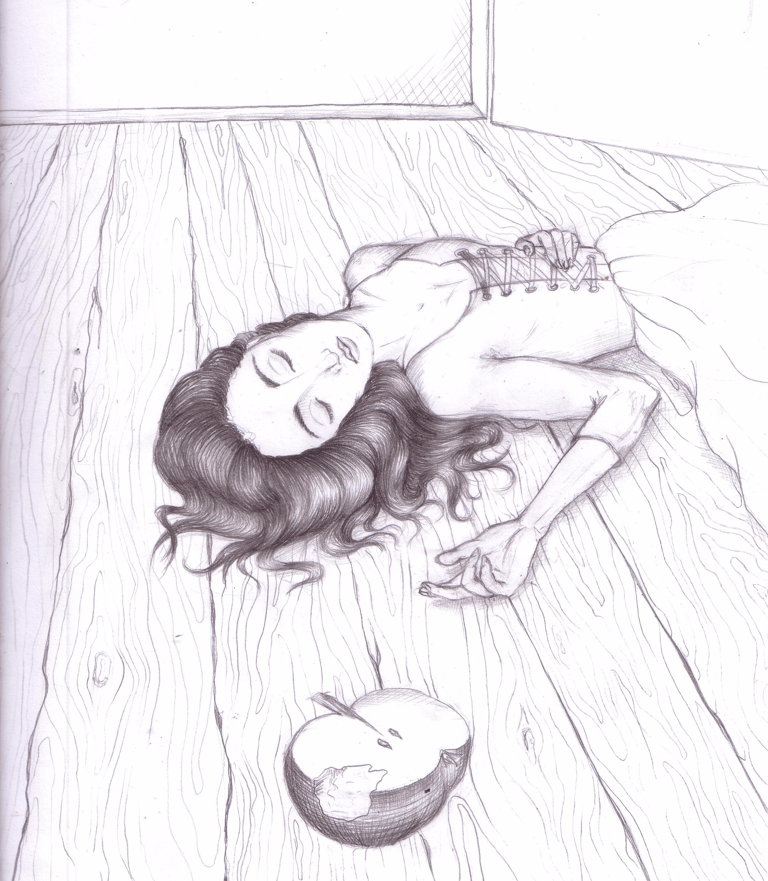 Snow White ate the apple sketch