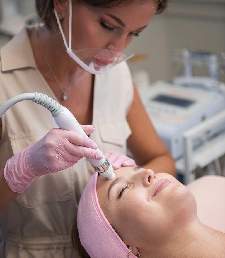 Picture of Katrin giving a facial
