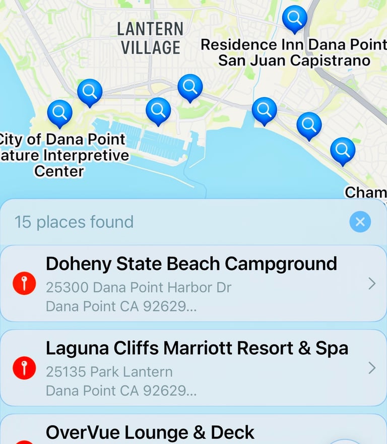 iphone map search