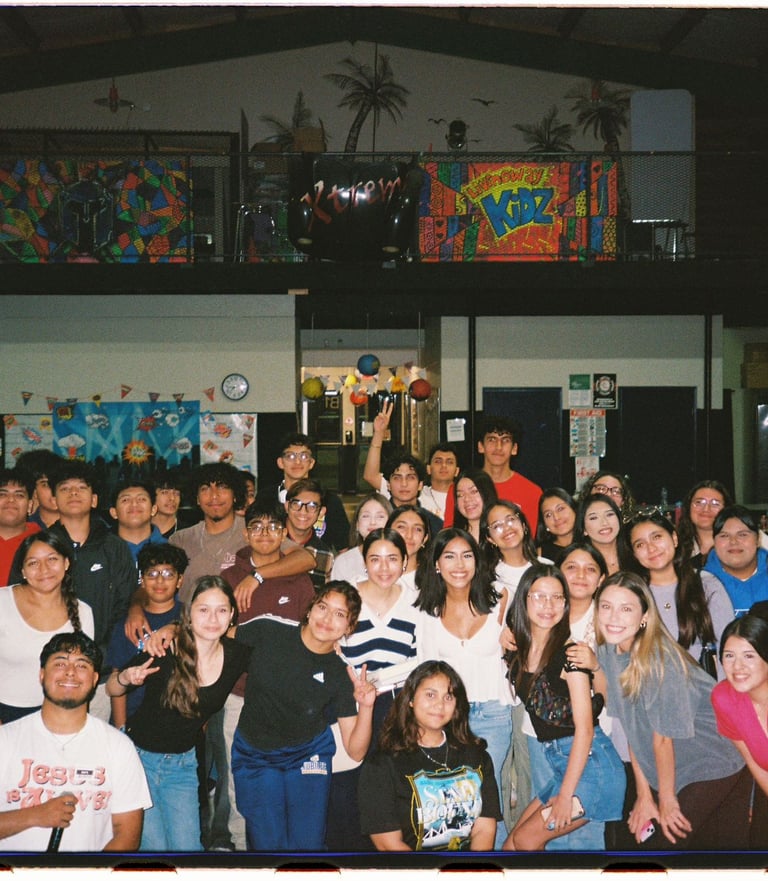 a youth-group taking a group photo