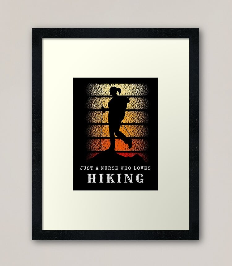 Nurse Hiker Framed Art Print