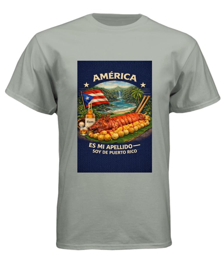 America Is my Last Name, From Puerto Rico-Apparel Short T