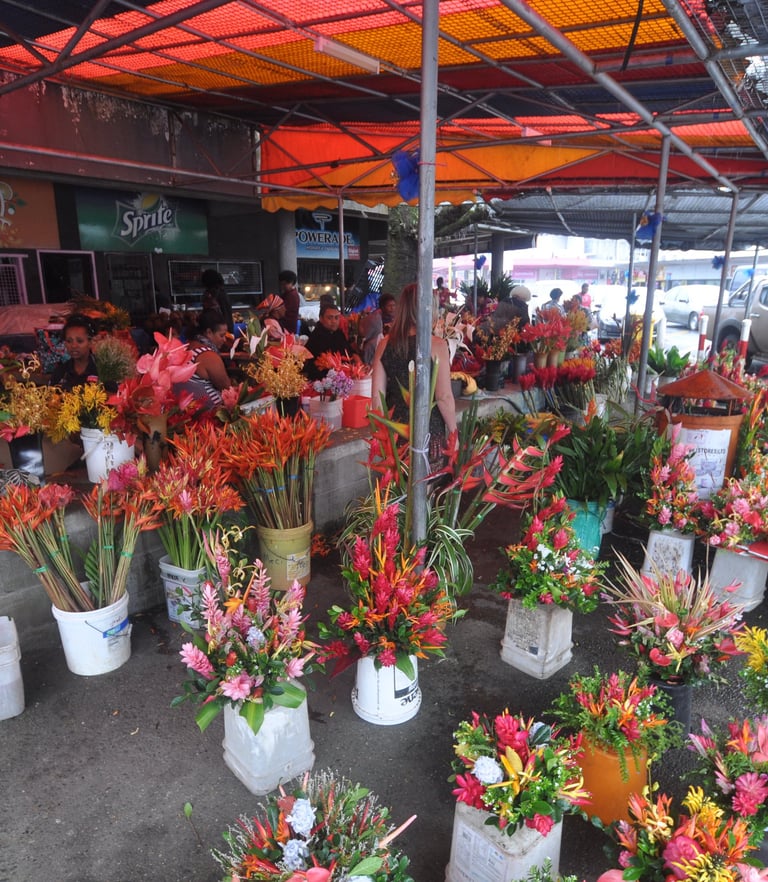 suva flower market, fiji