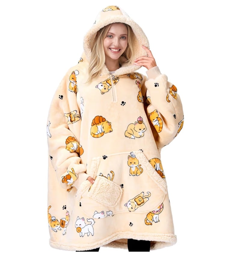 Giggling Getup wearable blanket hoodie for cozy comfort at home, camping, and travel.