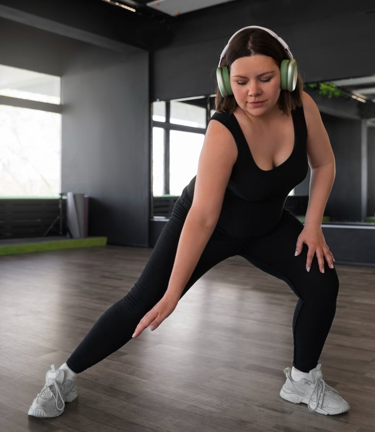 Mujer bailando escuchando música