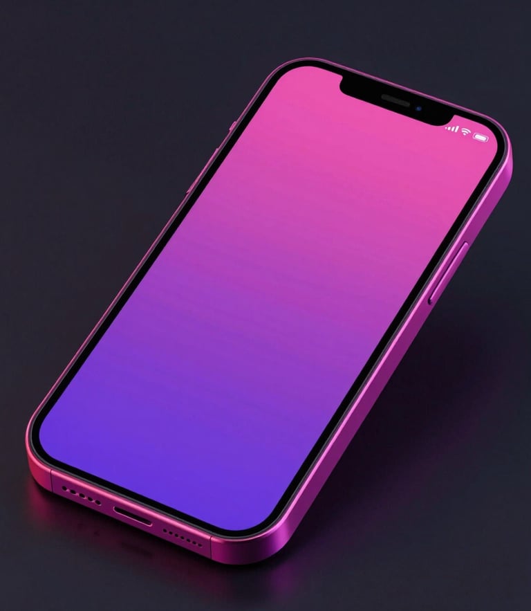 Low-angle dramatic studio shot of a muscular, heavy-boned pocket American Bully with a wide chest, lit with high-contrast neon orchid pink and deep purple rim lighting against a dark background.