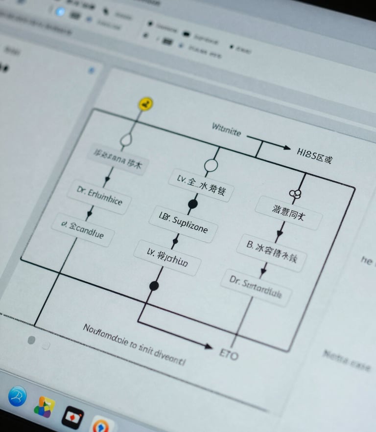 Macro crop of a high-fidelity UI wireframe showing automated state changes and data pipeline routing under cool-toned studio light with sharp shadows.