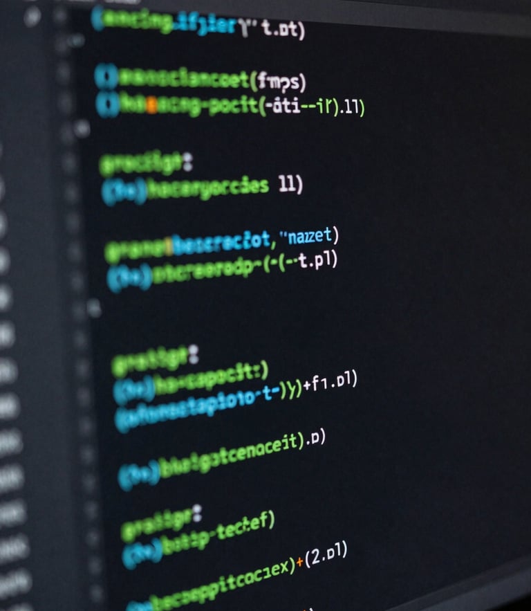 Extreme close-up of a dark mode code editor displaying clean JavaScript functions, glowing green syntax highlighting, soft reflections on a glass screen, low-key studio lighting.