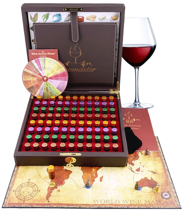 Aromaster kit of 88 different aromas including a game board and various manuals