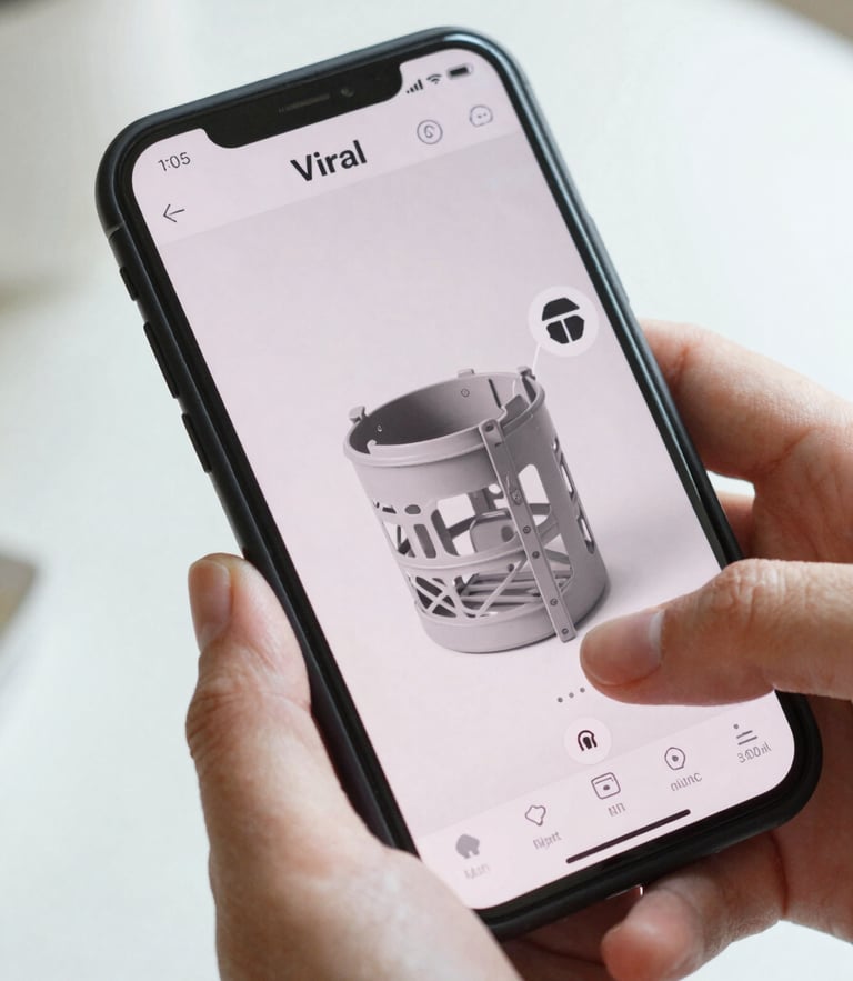 Close-up smartphone shot of a hand unboxing a viral household organizer, bright natural indoor daylight, realistic amateur aesthetic