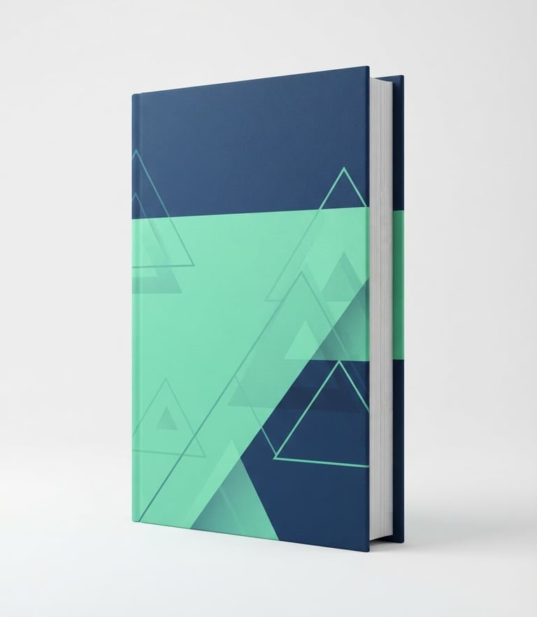 High-fidelity 3D digital mockup of the Finanças Descomplicadas e-book, clean minimalist design, vibrant mint green and deep navy accents, soft studio lighting, crisp background