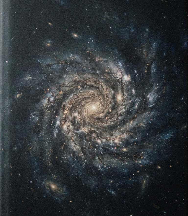 High-contrast editorial scan of the book cover of Brief Answers to the Big Questions, soft natural window light, muted archival paper tones, sharp focus, 35mm