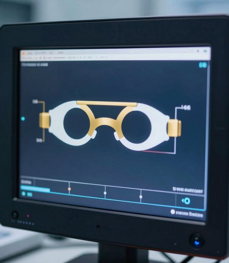 Macro close-up of a high-tech eye-tracking interface screen in a cognitive research lab, cool crisp laboratory light, deep navy tones, sharp focus, 35mm
