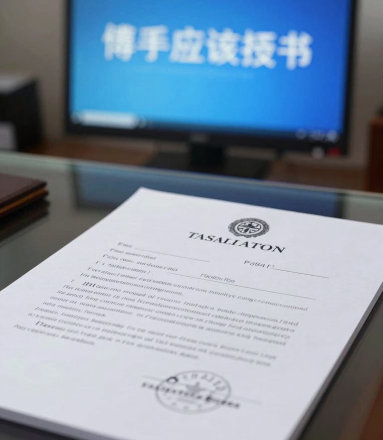 High-contrast close-up of a signed legal contract with a corporate seal, sitting on a dark glass desk, illuminated by the cold blue glow of a digital billboard in the background.