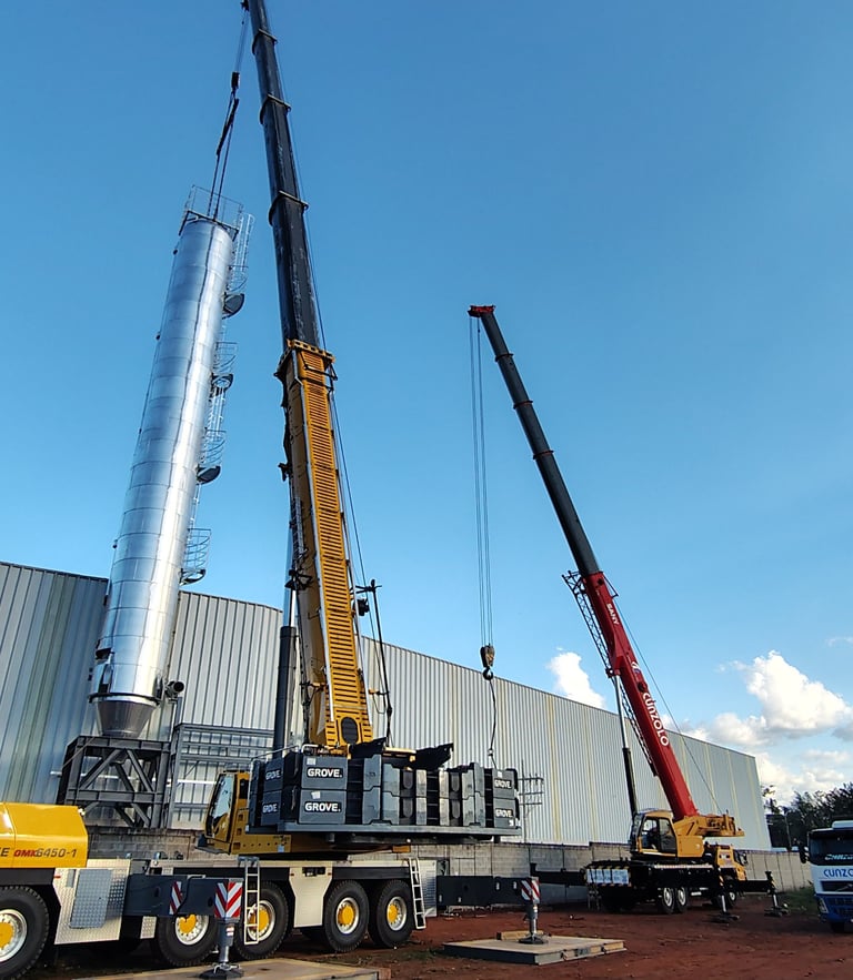 Equipe engebraga responsável pela montagem industrial eletromecânica - reator.