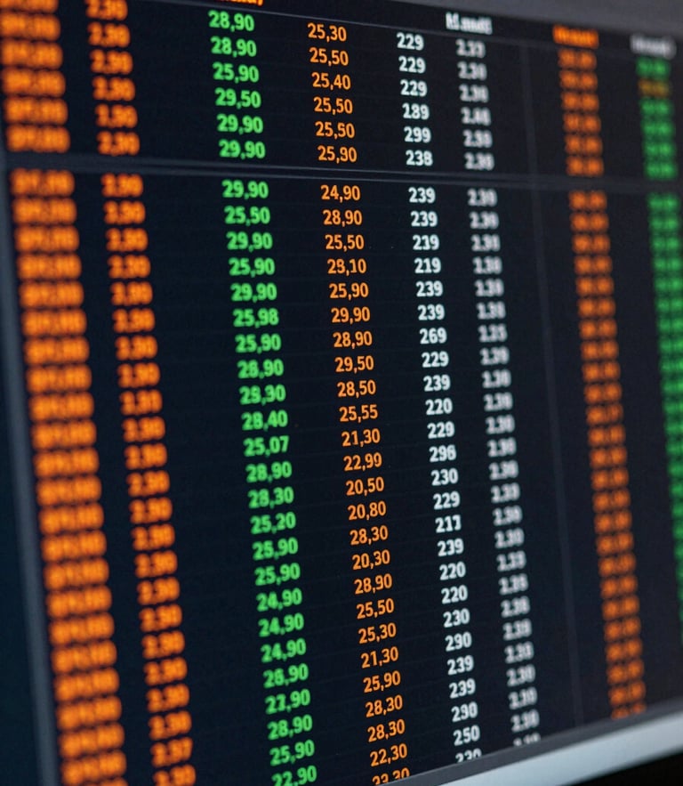 Macro shot of a financial terminal interface displaying complex multi-touch attribution data, high contrast, sharp focus, signal orange accents on a dark screen