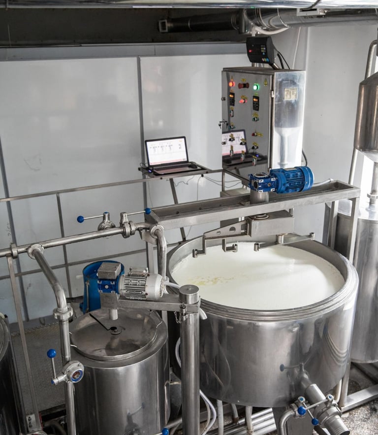lactase dosing in milk processing at dairy factory 