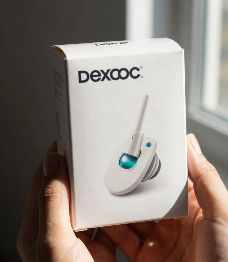 A close-up photograph of hands holding a pristine, factory-sealed box of Dexcom sensors under natural window light, showing perfect corners and intact seals.