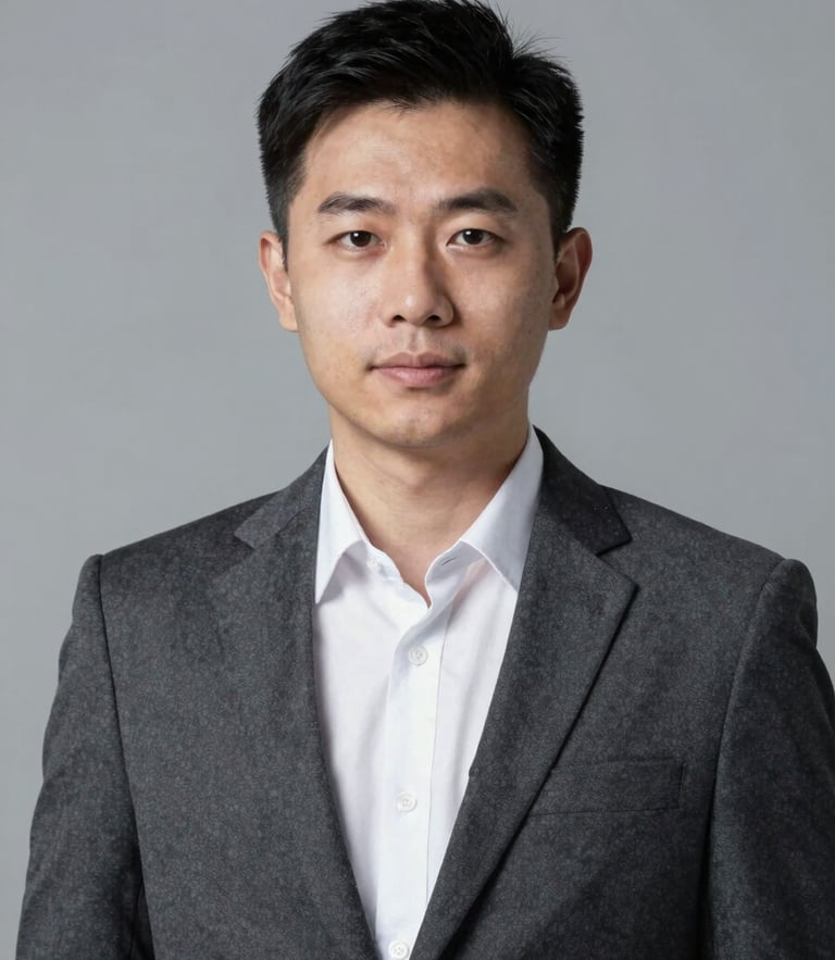 A crisp executive portrait under cool high-contrast studio lighting, desaturated corporate tones, sharp 85mm lens focus.