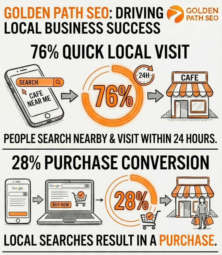 Inforgraphic showing how searches result in purchase decisions