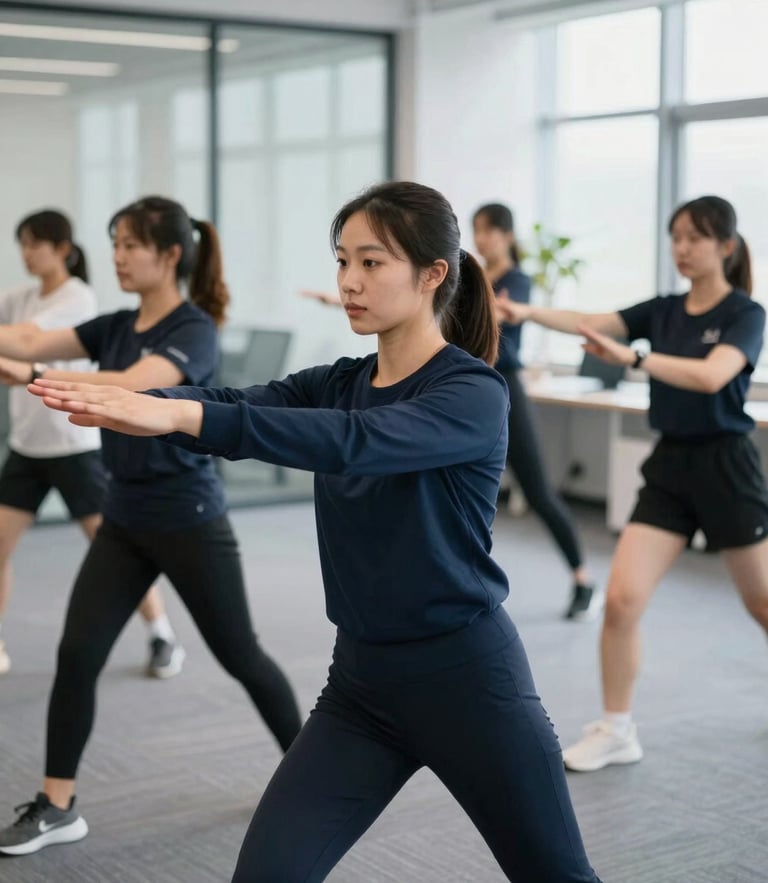 Crisp editorial corporate photography of an active training workshop, collaborative action with modern office background, natural light, sharp focus