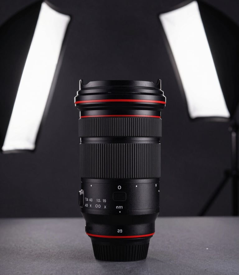 A professional photography studio interior in Kolkata, sharp focus, dramatic studio strobe lighting, softboxes visible, deep charcoal background, 85mm portrait lens.