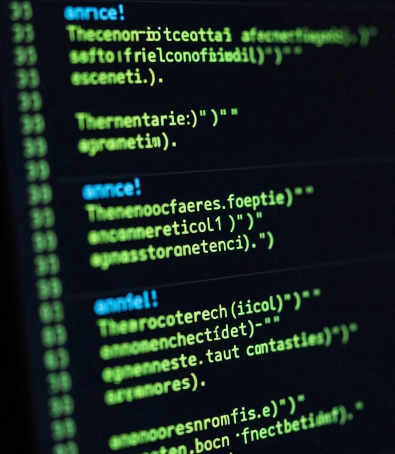 Macro shot of a dark-mode Android screen displaying terminal-style system logs, neon green code lines glowing in low-key studio lighting, cyan edge reflections, sharp 35mm lens focus.