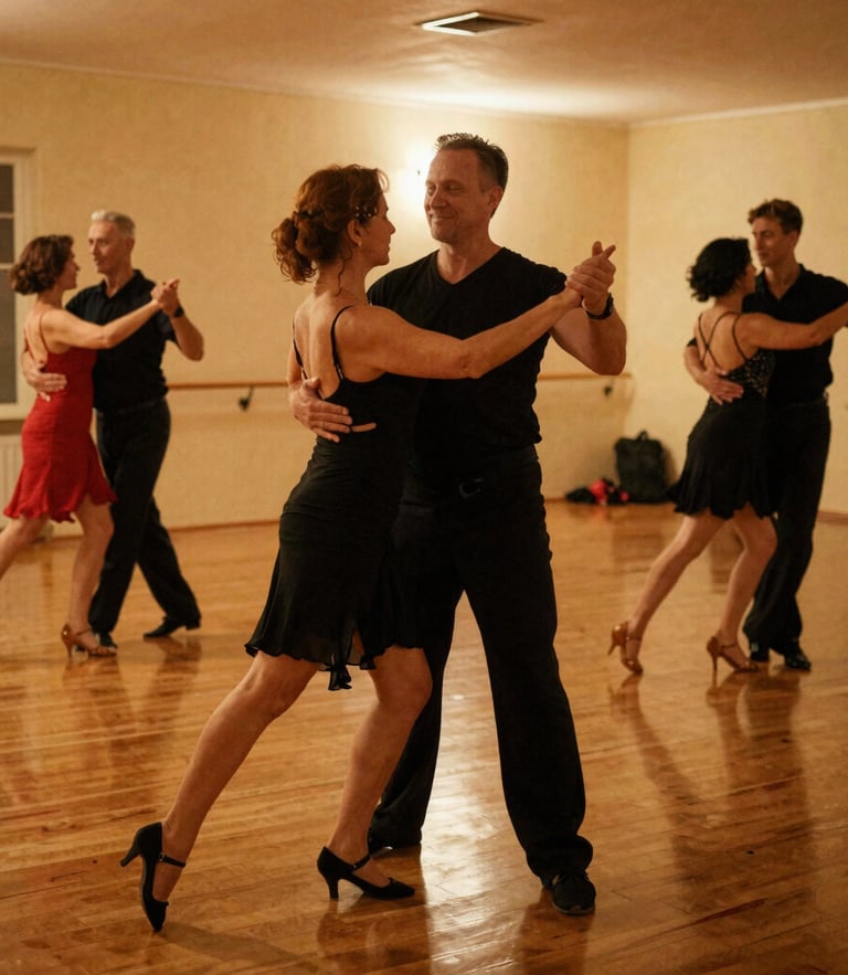 A young ballet student practicing posture with a female dance instructor in a studio.