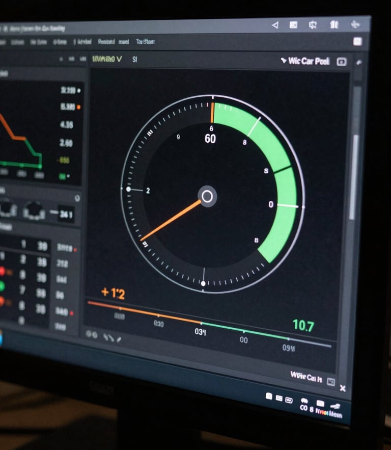 High-contrast UI element of a custom rendering utility showing frame-accurate processing speeds on a dark screen.