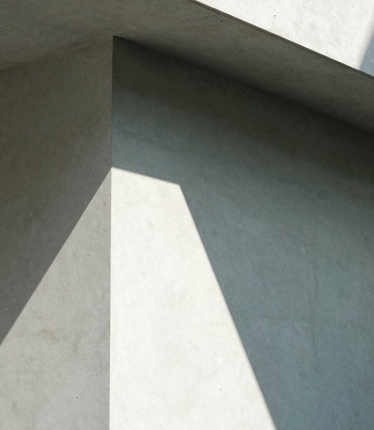Macro close-up of a sharp geometric shadow falling across a concrete architectural structure, bright high-contrast natural light, minimalist 35mm photography