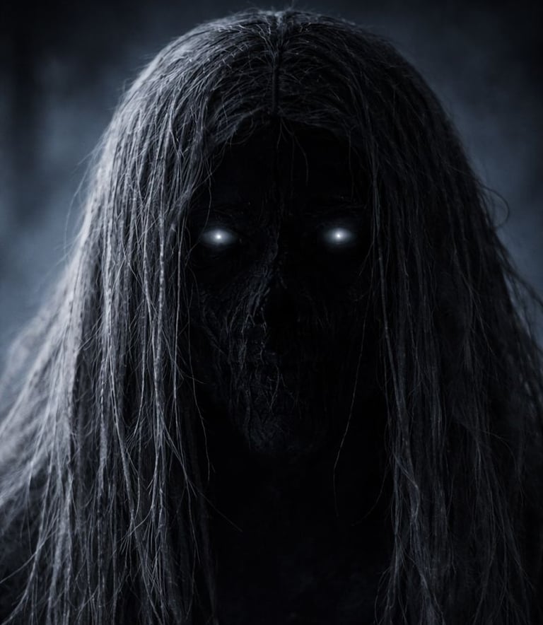 a creepy looking black and white photo of a creepy looking faceless person