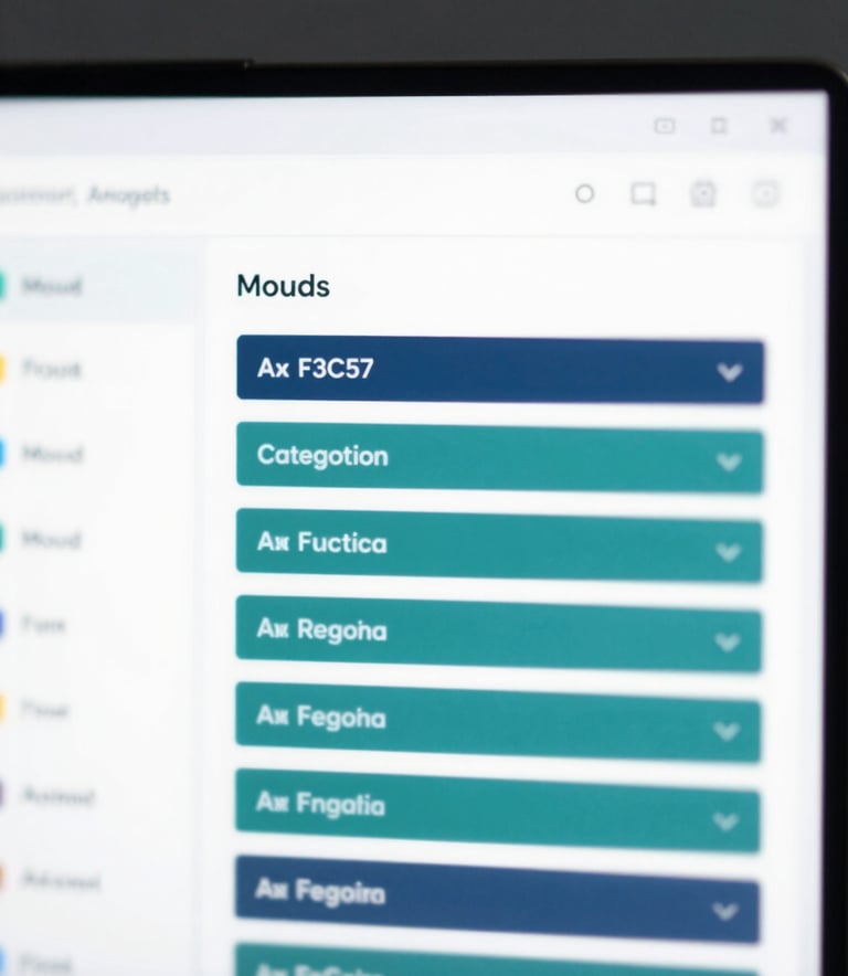 A professional mockup of a customer support dashboard. It shows automated categorization and mood analysis tags. The design is clean with soft shadows, incorporating brand colors #1F3C57 and #4A7CA1.