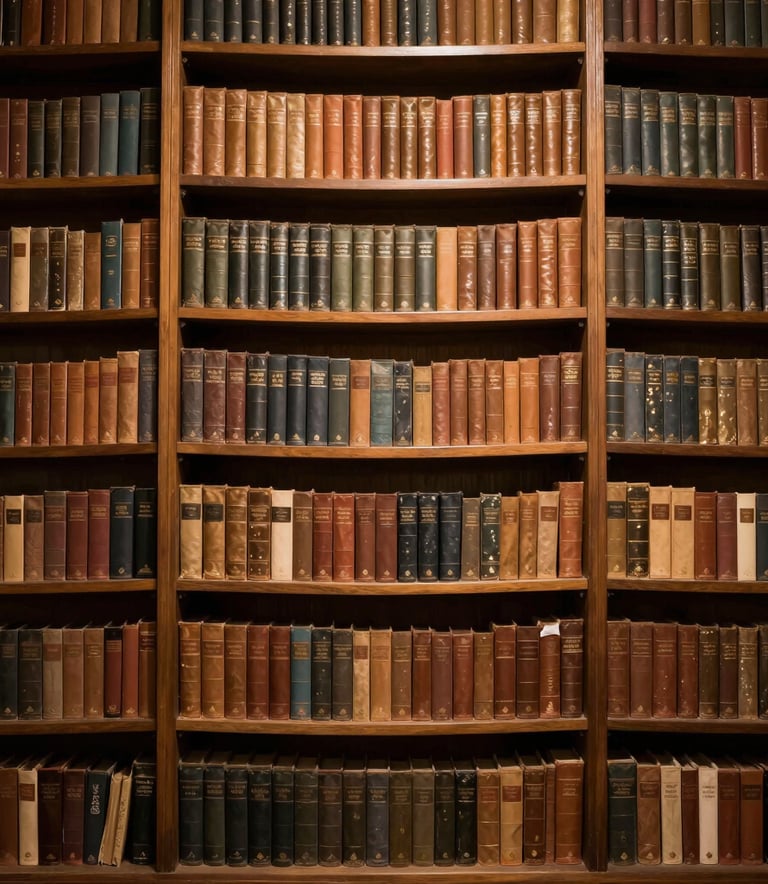A distinguished professor in a formal South American academic office in Rio de Janeiro, with dark wood bookshelves filled with historical and political volumes. The atmosphere is intellectual and authoritative, with soft natural light highlighting a professional attire in slate blue tones.