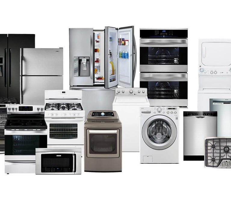 fridge, freezers, oven, microwave, dishwasher etc