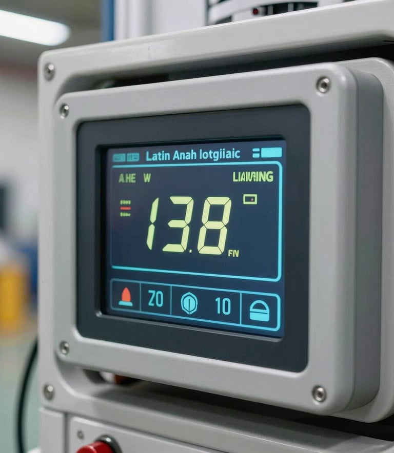 Close-up of a digital temperature control interface inside a modern transport unit, high-tech sensors visible, professional lighting in a Latin American logistics hub.