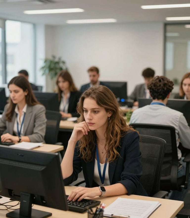 Students studying on benches in a historic university courtyard with arched architecture.