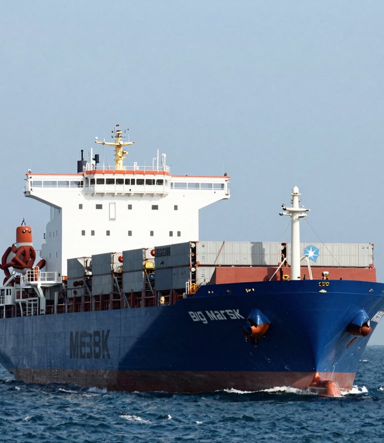 A large Ro-Ro vessel at a port with high-end vehicles being driven up a ramp, captured in bright, natural mist white light during the morning.