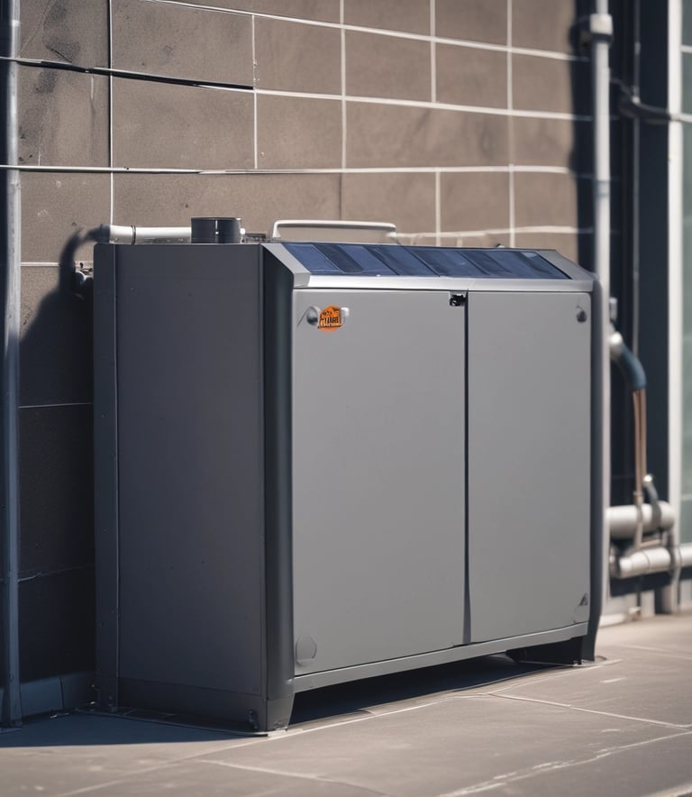 Close-up of a solar battery connected to a solar panel system.