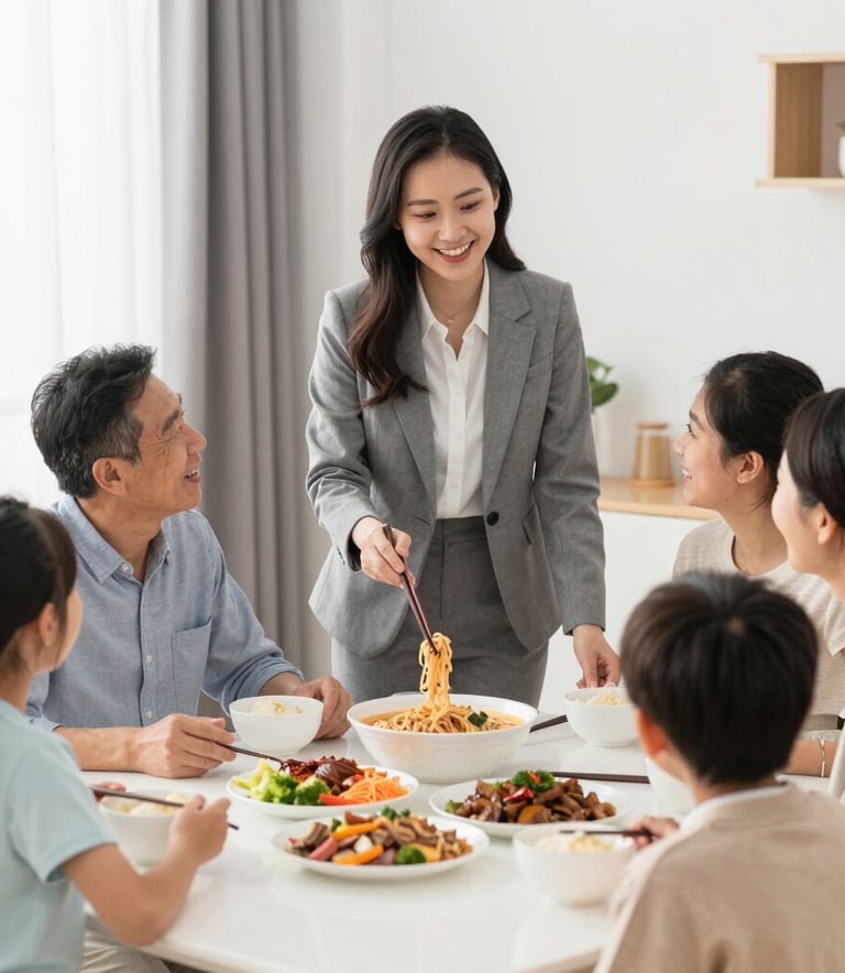 A close-up of a professional desk setup with a tablet showing a social media management dashboard, soft pink #C4A5A8 and blue #4E6D8F accents in the background, professional and high-tech atmosphere.