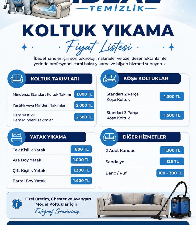Koltuk Yıkama Fiyatları