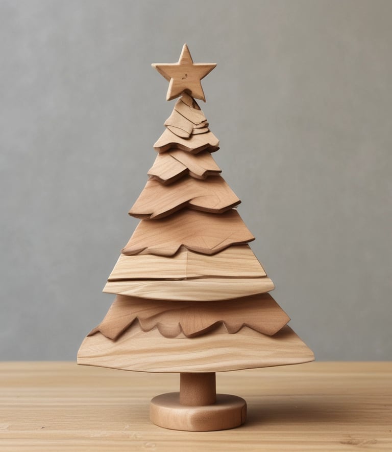 A set of wooden shelves adorned with small plants and decorations in a sunlit living room corner.