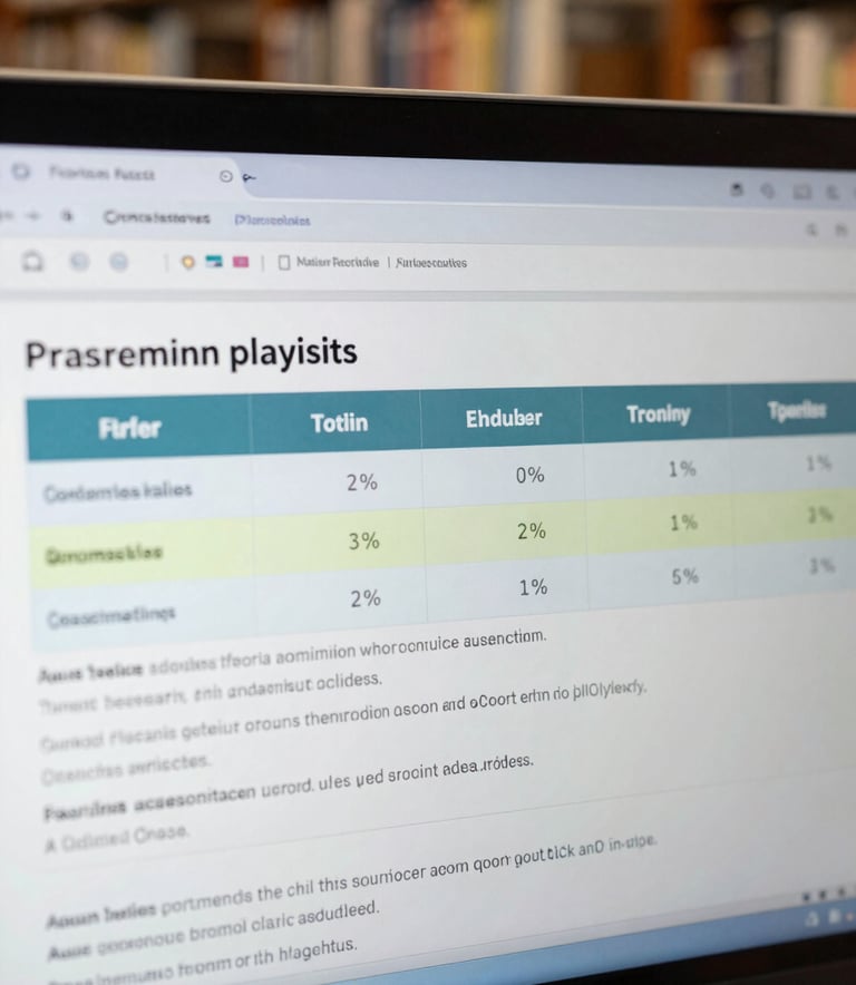 A close-up photography shot of a high-quality digital screen displaying a professional academic plagiarism report with highlighted text and percentage indicators, set against a blurred background of a South Asian university library.