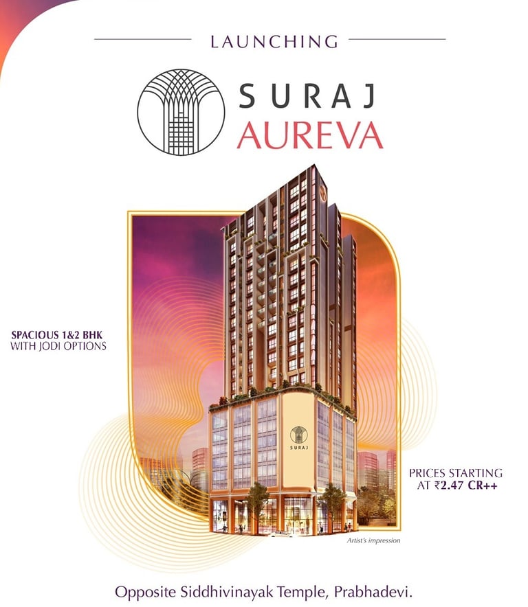 SURAJ AUREVA PRABHADEVI MUMBAI, SURAJ DEVELOPERS PROJECT NEAR SIDDHIVINAYAK TEMPLE, SURAJ AUREVA PRABHADEVI