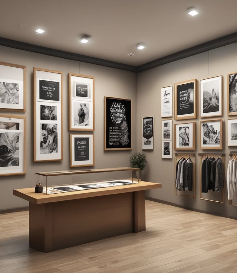 A vibrant workspace with various printing materials and tools.