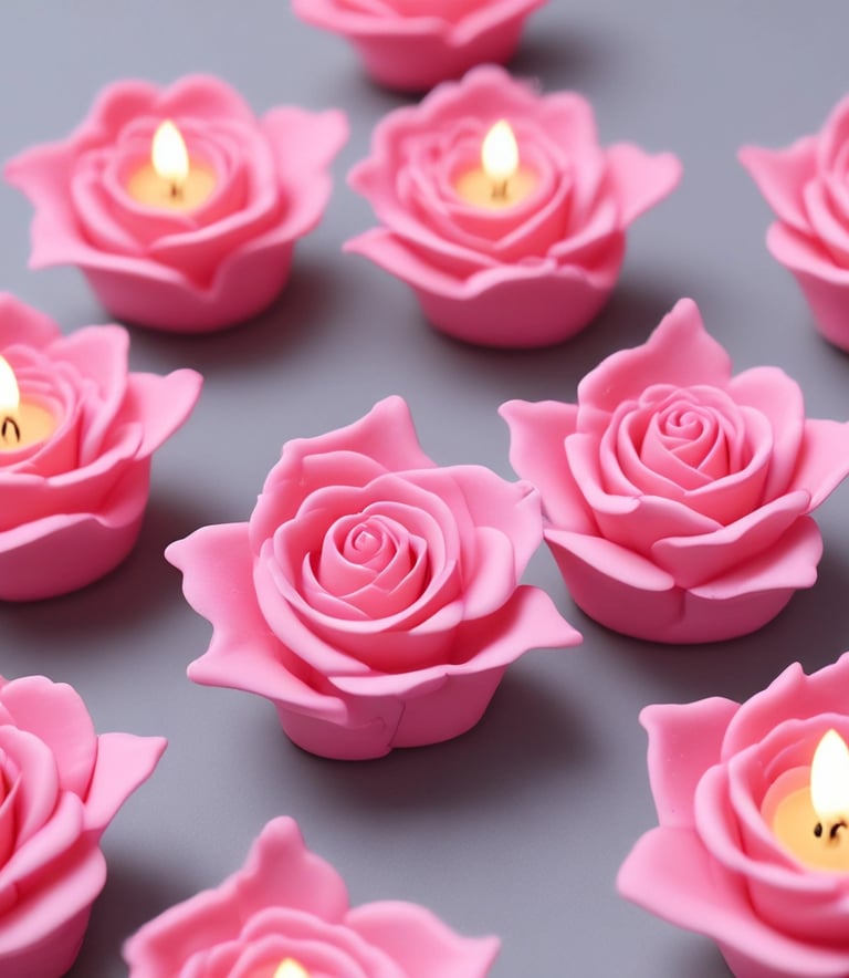 A beautifully arranged display of premium scented candles in various colors and sizes, creating a warm and inviting atmosphere.