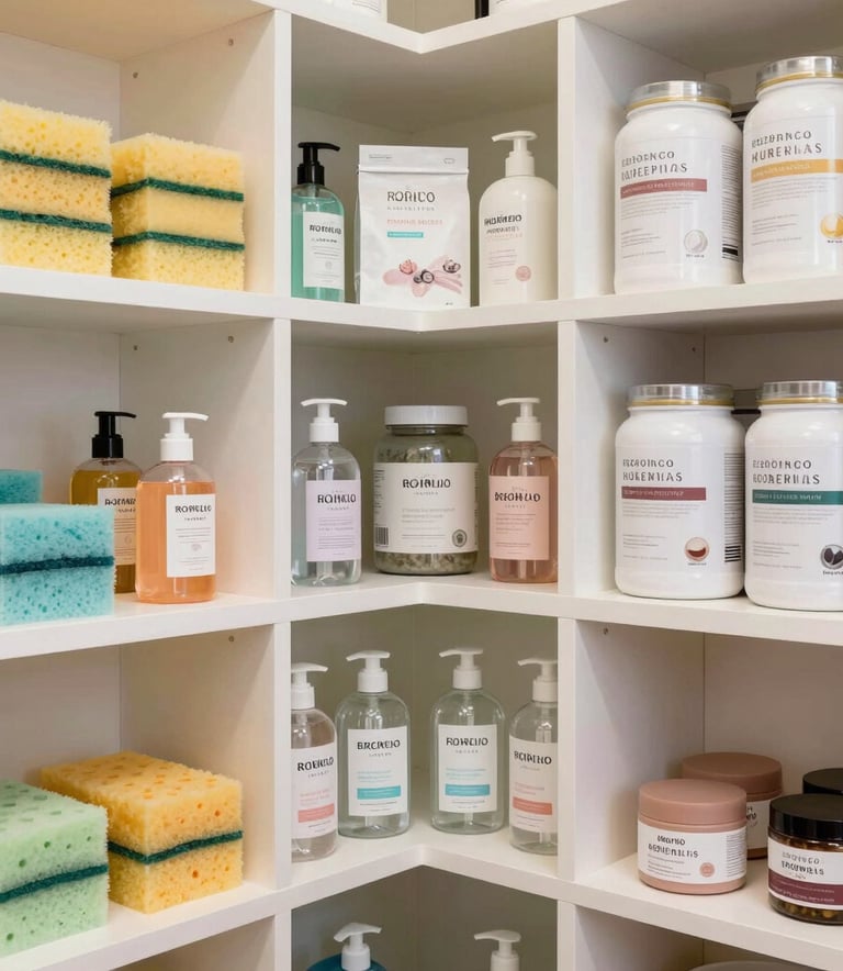 uiu21In the kitchen pantry where home goods, beauty and health stuff is shown 
