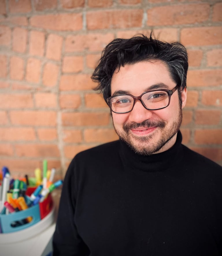 BCT Owner Constantinos Kokkinos in office at PlayWell Brooklyn