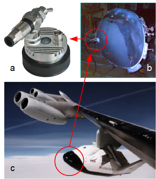 X38 spacecraft with heat shield highlighted