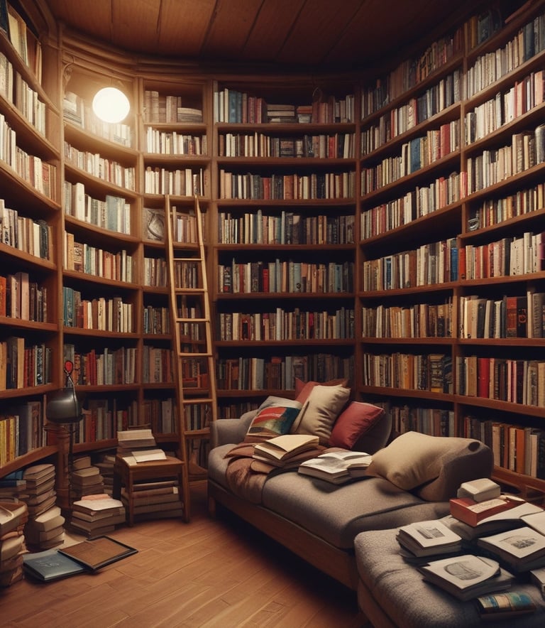A cozy reading nook with a stack of dark romance and mafia romance books beside a steaming cup of tea.